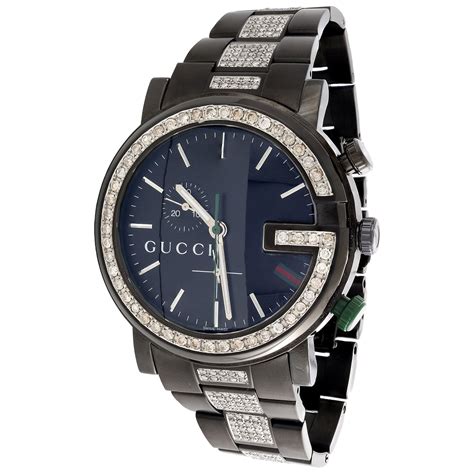 custom mens 6.0ct diamond 101g gucci ya101338 stainless steel watch|Gucci 101G Men's Watch YA101331 0731903065338.